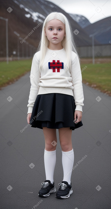 Norwegian child girl with  white hair