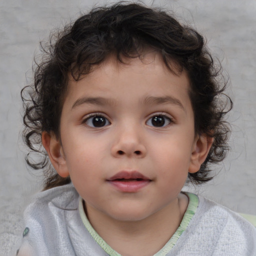 Neutral white child male with medium  brown hair and brown eyes