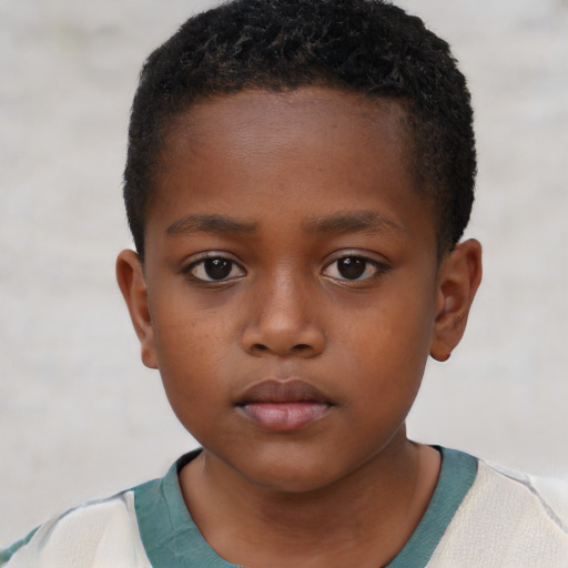 Neutral black child male with short  brown hair and brown eyes