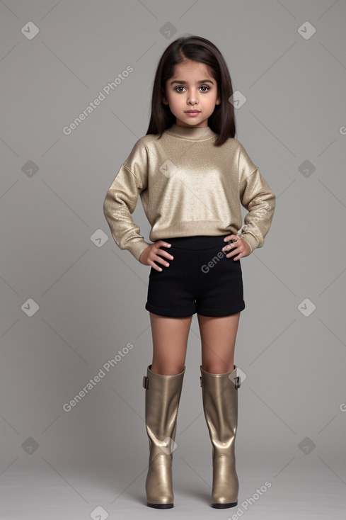 Emirati child female with  brown hair