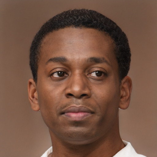 Neutral latino young-adult male with short  brown hair and brown eyes