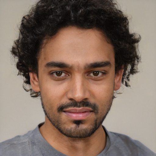 Neutral latino young-adult male with short  brown hair and brown eyes