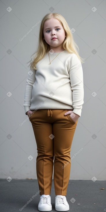 Caucasian child girl with  blonde hair