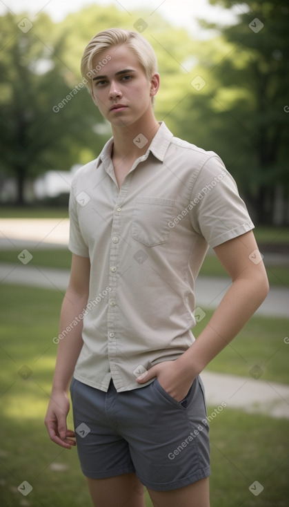 Canadian young adult male with  blonde hair