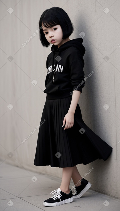 Korean child girl with  black hair