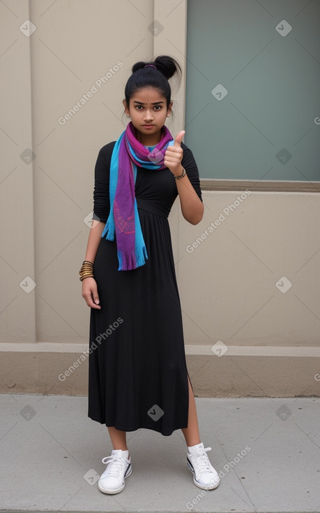 Nepalese teenager girl with  black hair