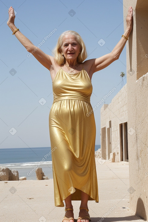 Israeli elderly female with  blonde hair