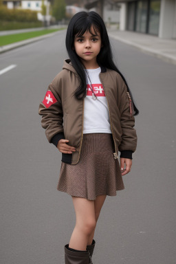 Swiss child girl with  black hair