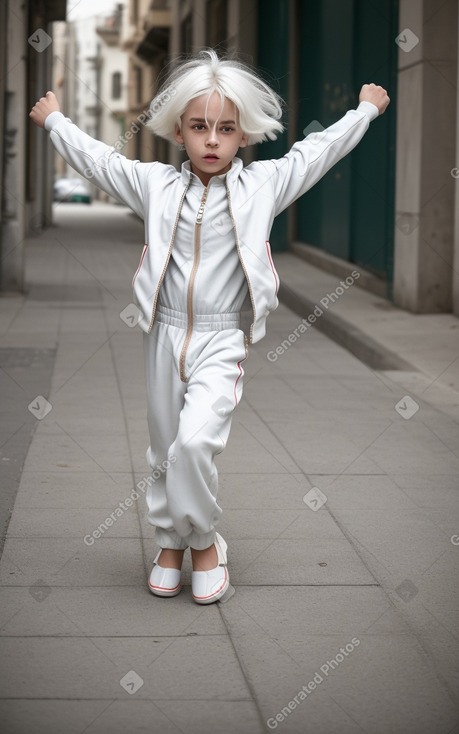 Bulgarian child boy with  white hair