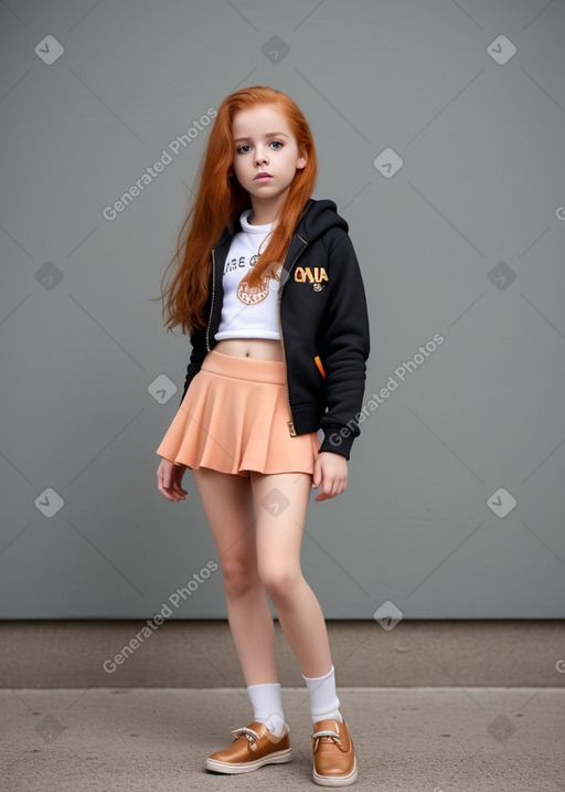 Spanish child girl with  ginger hair