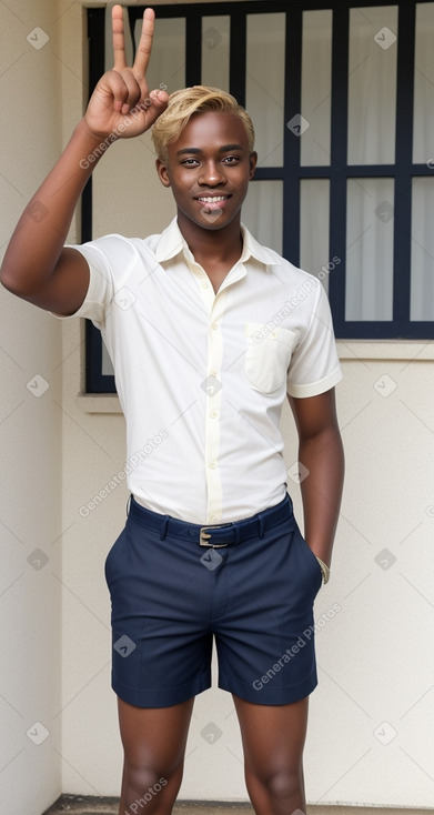 Ghanaian adult male with  blonde hair