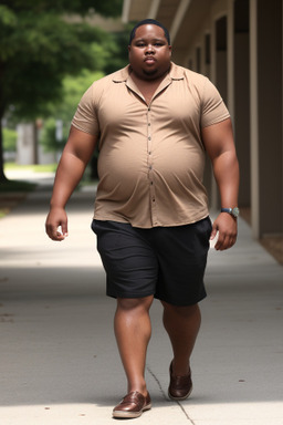 African american adult male with  brown hair