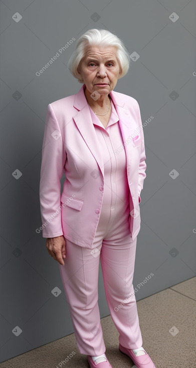 Caucasian elderly female with  white hair