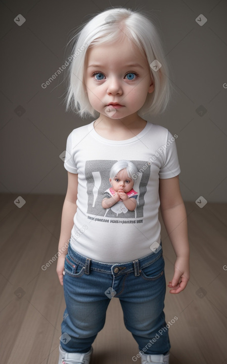 Czech infant girl with  white hair