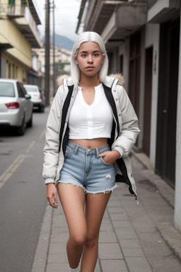 Ecuadorian teenager girl with  white hair