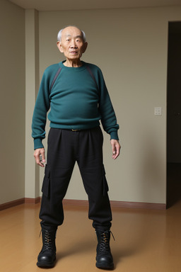 Chinese elderly male with  black hair