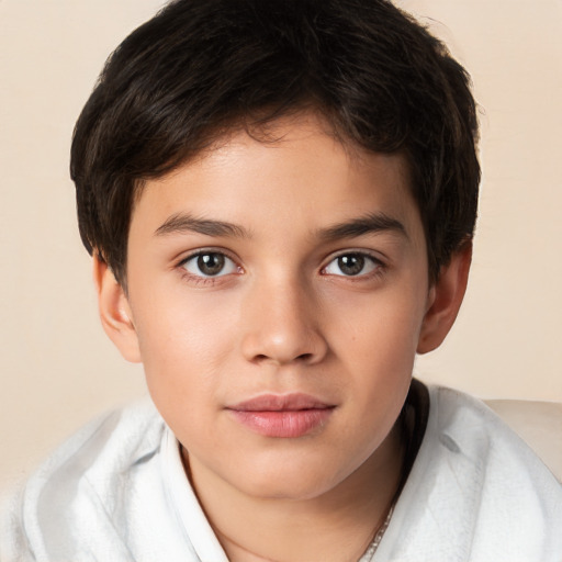 Neutral white child male with short  brown hair and brown eyes