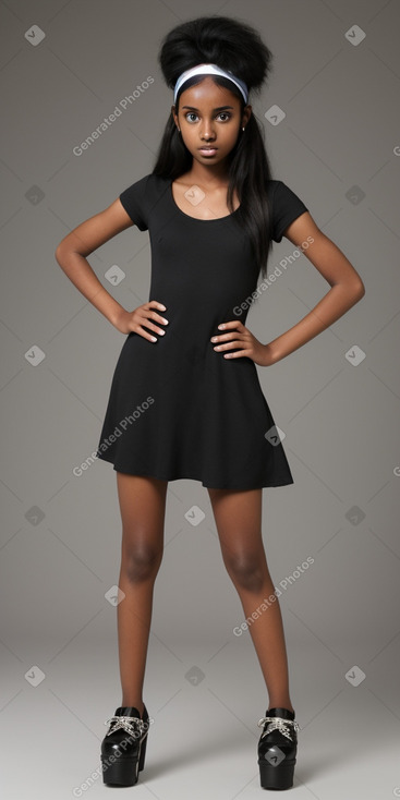 Somali teenager girl with  black hair