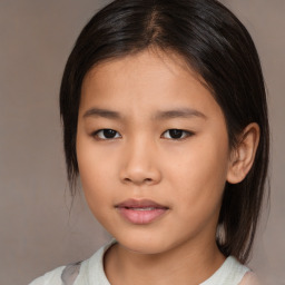 Neutral asian young-adult female with medium  brown hair and brown eyes