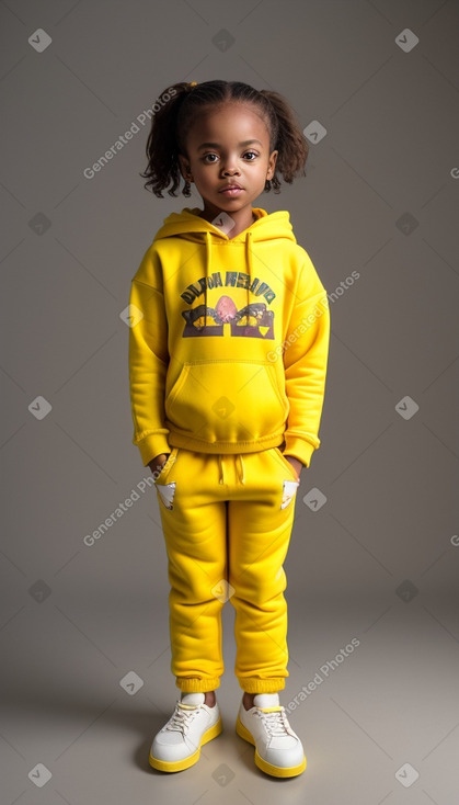 African american child female with  brown hair