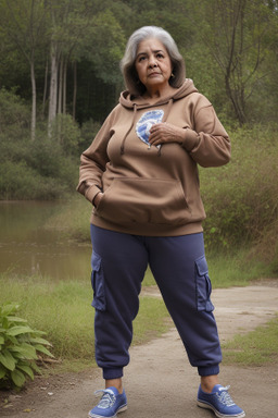 Mexican elderly female with  brown hair