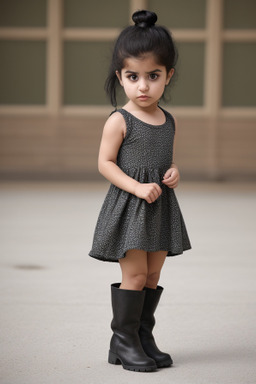 Arab infant girl with  black hair