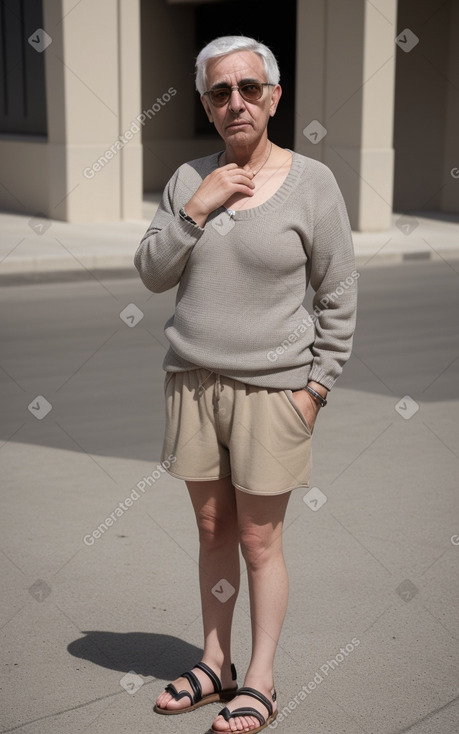 Algerian adult non-binary with  gray hair