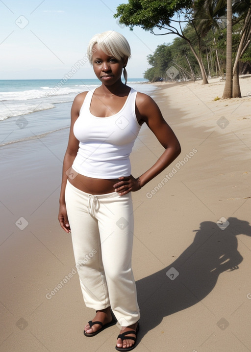 Zimbabwean adult female with  white hair