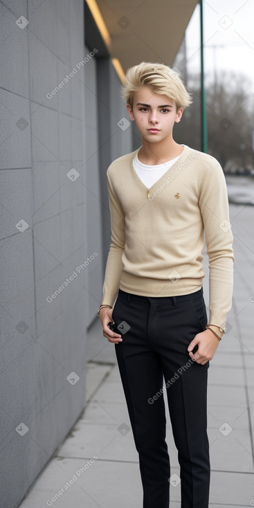 Bulgarian teenager boy with  blonde hair