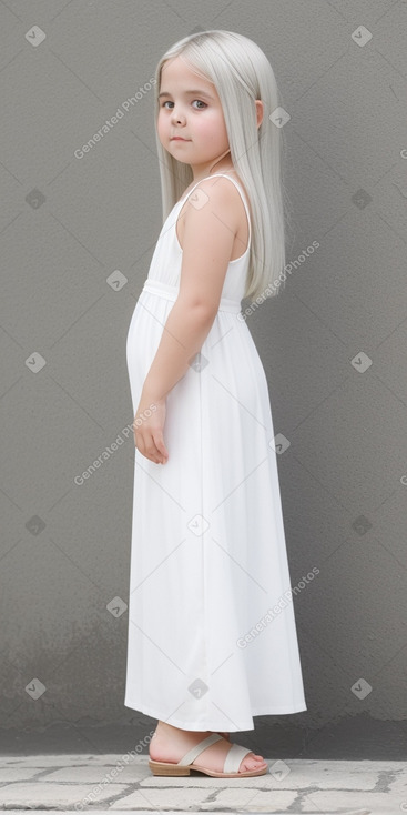 Greek child girl with  white hair