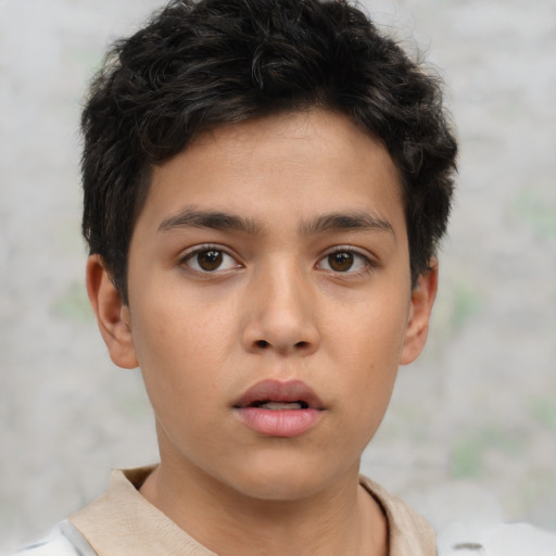 Neutral asian young-adult male with short  brown hair and brown eyes