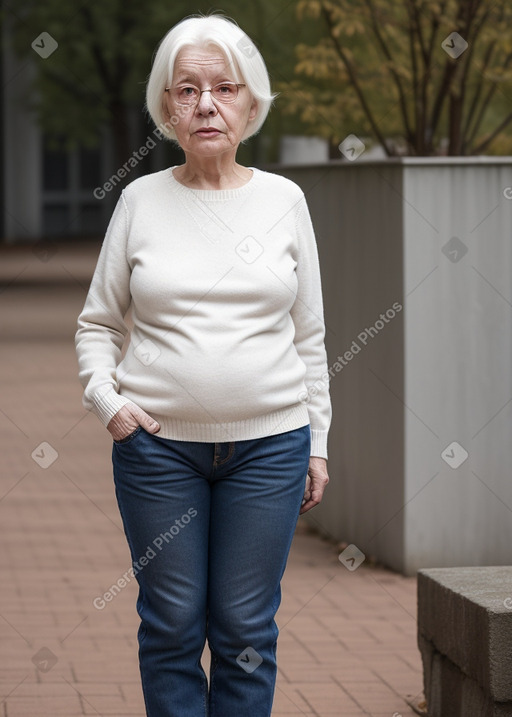 Finnish elderly female with  white hair