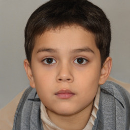 Neutral white child male with short  brown hair and brown eyes