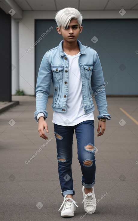 Bangladeshi teenager male with  white hair