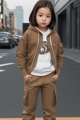 Korean child female with  brown hair