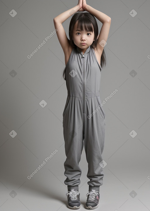 Chinese child girl with  gray hair