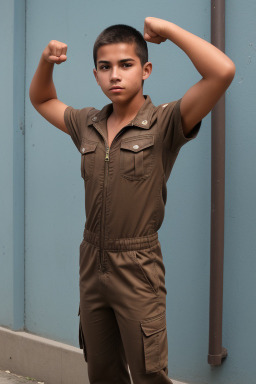 Guatemalan teenager boy with  brown hair