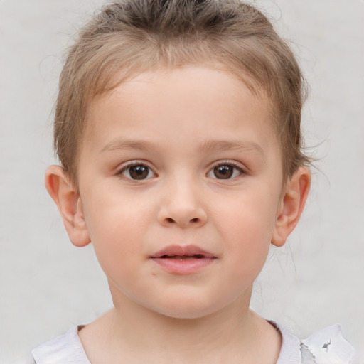 Neutral white child male with short  brown hair and brown eyes