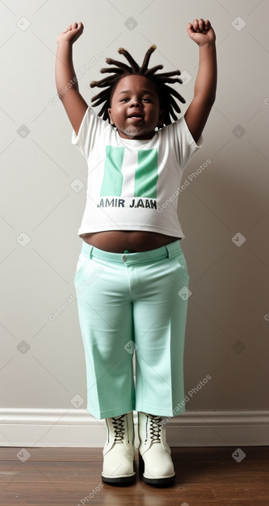 Jamaican child boy with  white hair