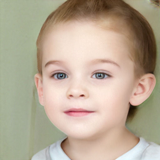 Neutral white child female with short  brown hair and brown eyes