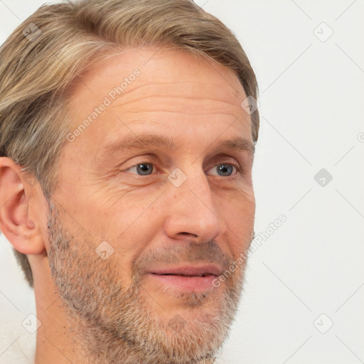 Neutral white adult male with short  brown hair and brown eyes