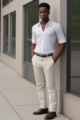 African american young adult male with  white hair