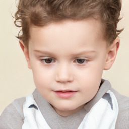 Neutral white child male with short  brown hair and brown eyes