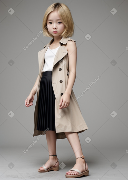 Korean child female with  blonde hair