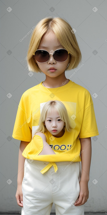 Korean child female with  blonde hair