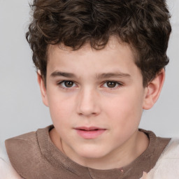 Neutral white child male with short  brown hair and brown eyes