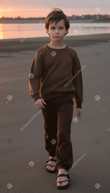 Canadian child boy with  brown hair