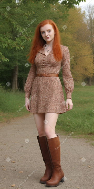 Albanian adult female with  ginger hair