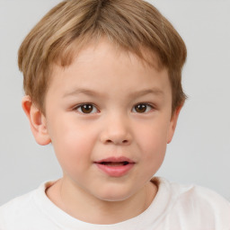 Neutral white child female with short  brown hair and brown eyes