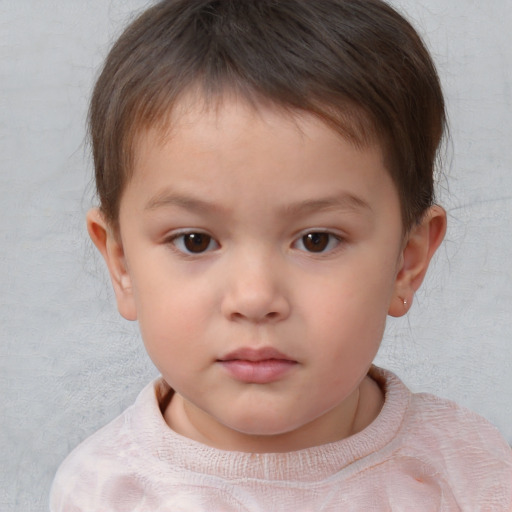 Neutral white child male with short  brown hair and brown eyes